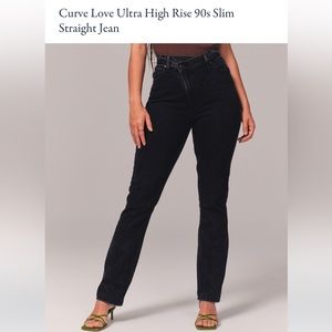 Abercrombie and Fitch Curve Love 90’s Slim Straight Ultra High Rise Jeans - 26R